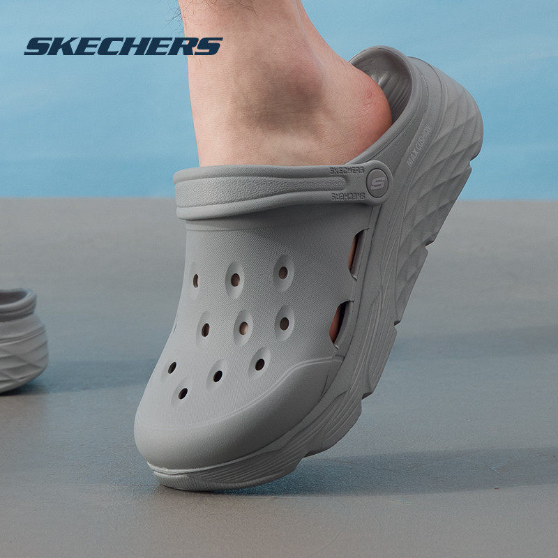 斯凯奇男鞋男士洞洞鞋软底休闲鞋子夏季新款沙滩鞋溯溪鞋拖鞋凉鞋
