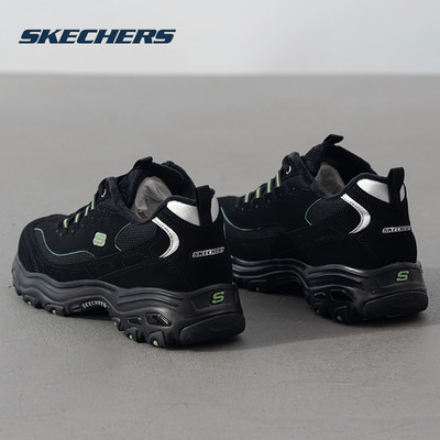 斯凯奇男鞋冬季2025新款黑色熊猫鞋加绒保暖跑步鞋缓震运动鞋厚