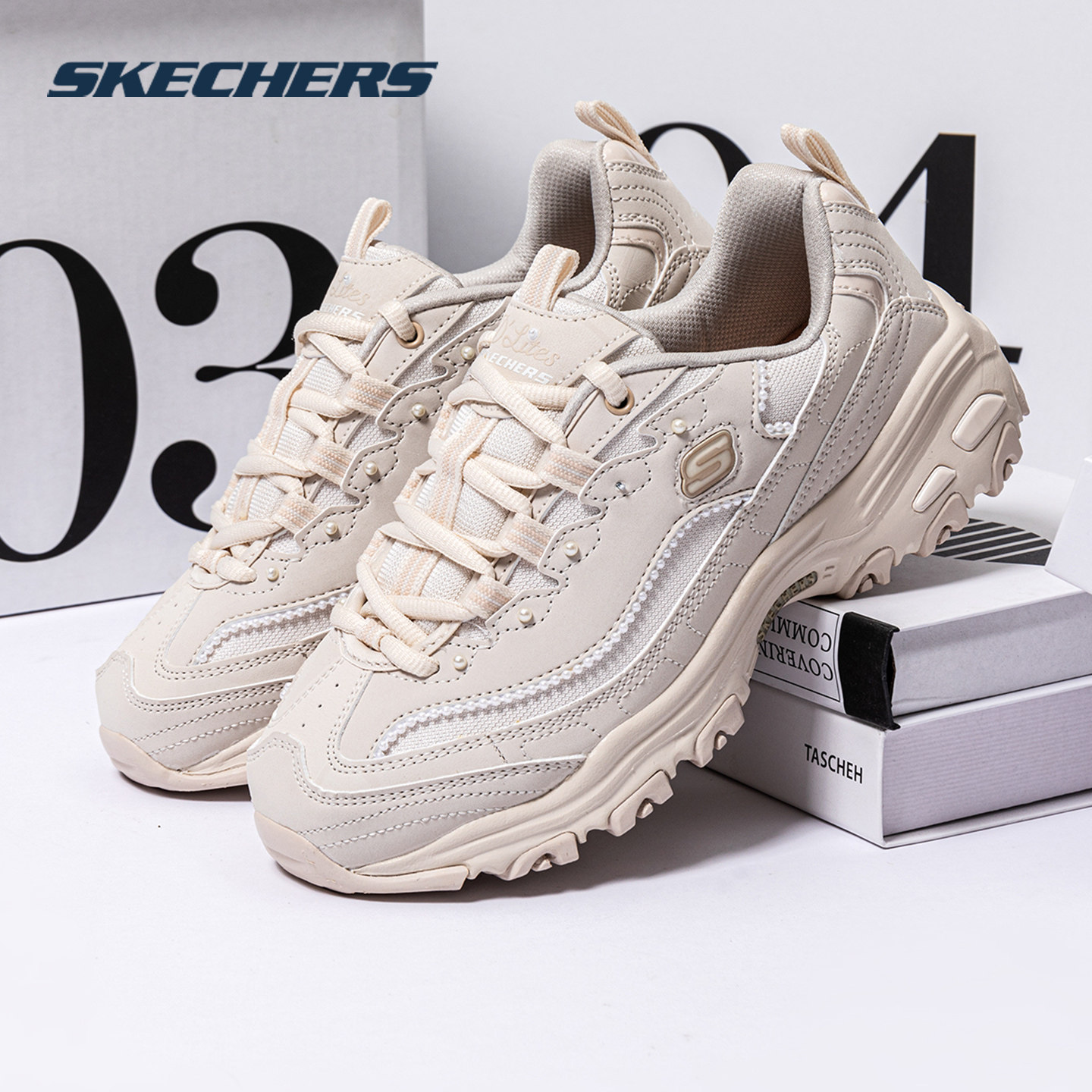 斯凯奇女鞋官方正品运动鞋春季新款厚底减震休闲鞋增高女士熊猫鞋,运动鞋new,运动休闲鞋,淘宝优惠券,粉丝福利购,淘宝优惠卷