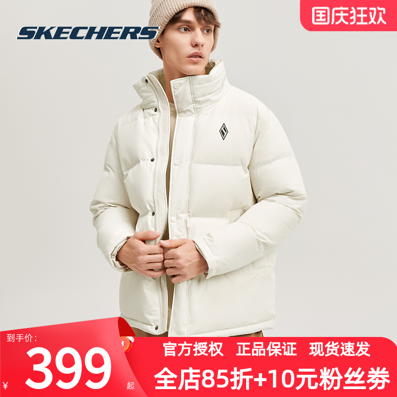 斯凯奇羽绒服女款冬季新款流行保暖运动上衣男女同款短款羽绒外套