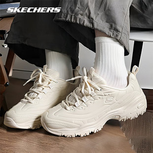 秋冬新款 休闲鞋 厚底皮面老爹鞋 减震女款 斯凯奇女鞋 熊猫鞋 官方正品