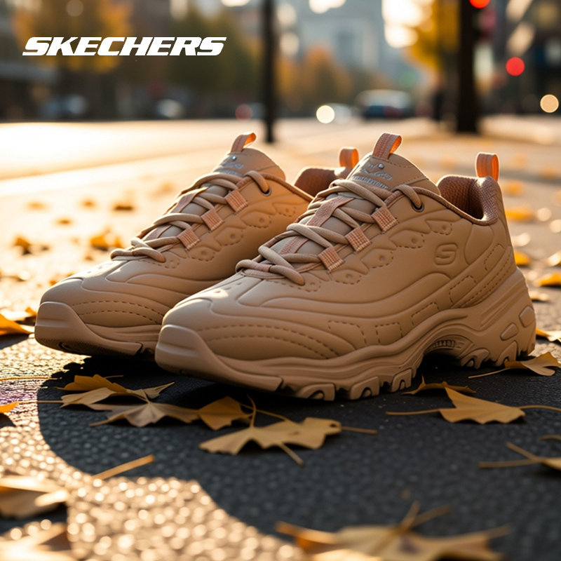 斯凯奇女鞋熊猫鞋新款运动鞋厚底增高老爹鞋官方正品女士休闲鞋子