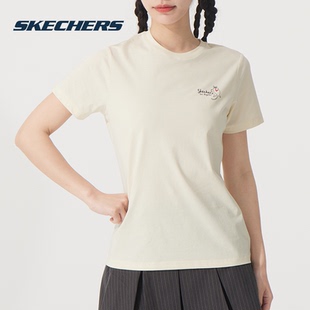 女装 短袖 25夏季 新款 上衣 斯凯奇 运动跑步健身半袖 Skechers