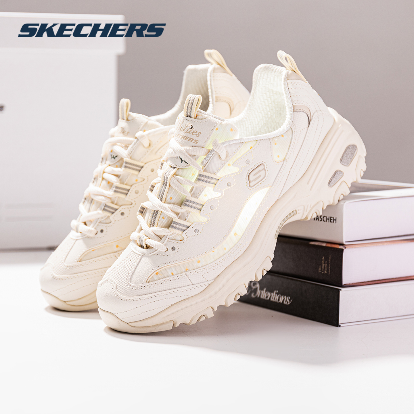 斯凯奇女鞋熊猫鞋厚底增高老爹鞋