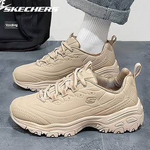 斯凯奇女鞋官方正品运动鞋冬季新款皮面休闲鞋减震厚度女款熊猫鞋