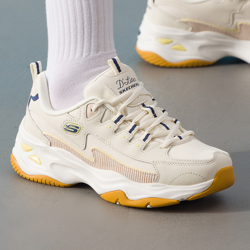 斯凯奇（Skechers）女鞋 运动鞋低帮舒适厚底时尚潮流绑带休闲鞋