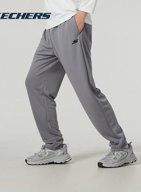 斯凯奇男裤新款灰色运动休闲裤健身训练跑步针织长裤P224M125