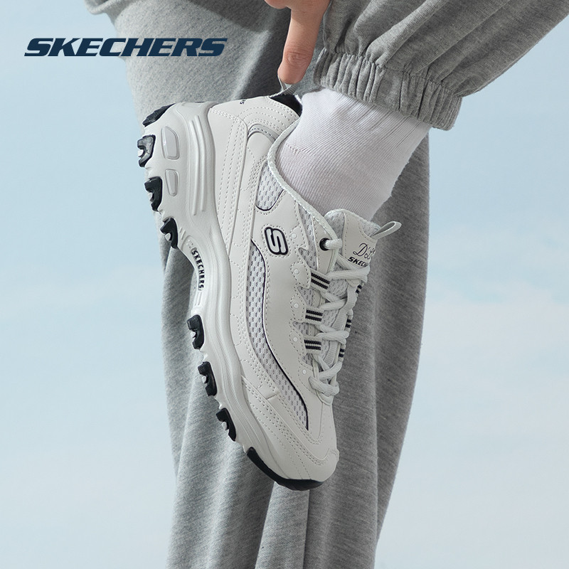 斯凯奇(Skechers)女鞋 运动鞋低帮轻便舒适熊猫鞋时尚潮流绑带