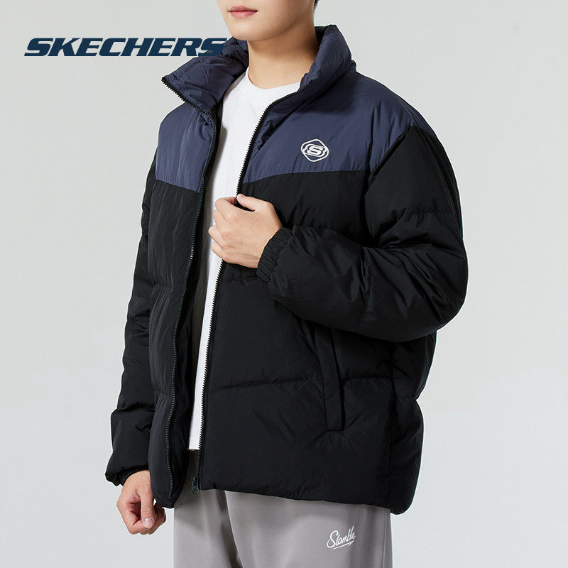 斯凯奇（Skechers）羽绒服男女同款冬季新款梭织短款立领三防科技