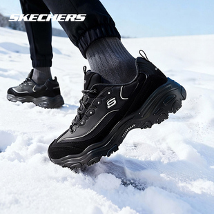 斯凯奇男鞋春季新款休闲鞋官方正品运动鞋黑色减震厚底男款熊猫鞋