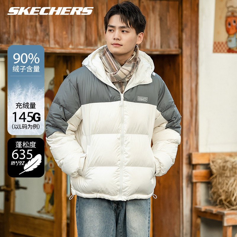 斯凯奇羽绒服冬季新款连帽面包服