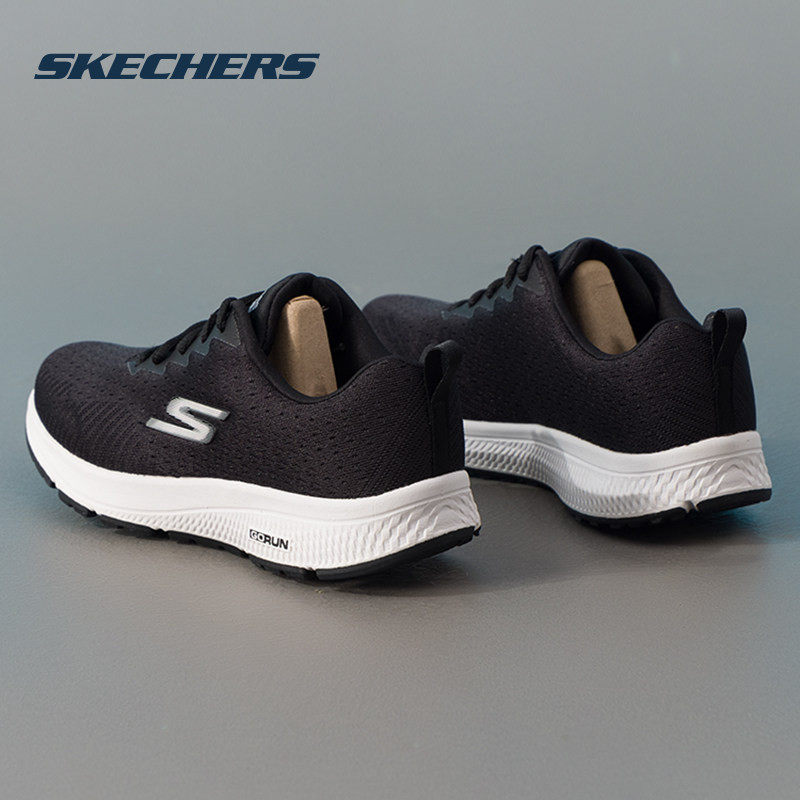 斯凯奇夏季透气网面跑步鞋女款黑色休闲运动鞋官方正品