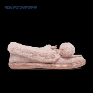 平底鞋 Skechers斯凱奇奶貝鞋 休閑鞋 豆豆鞋 春女鞋 加絨保暖毛毛鞋