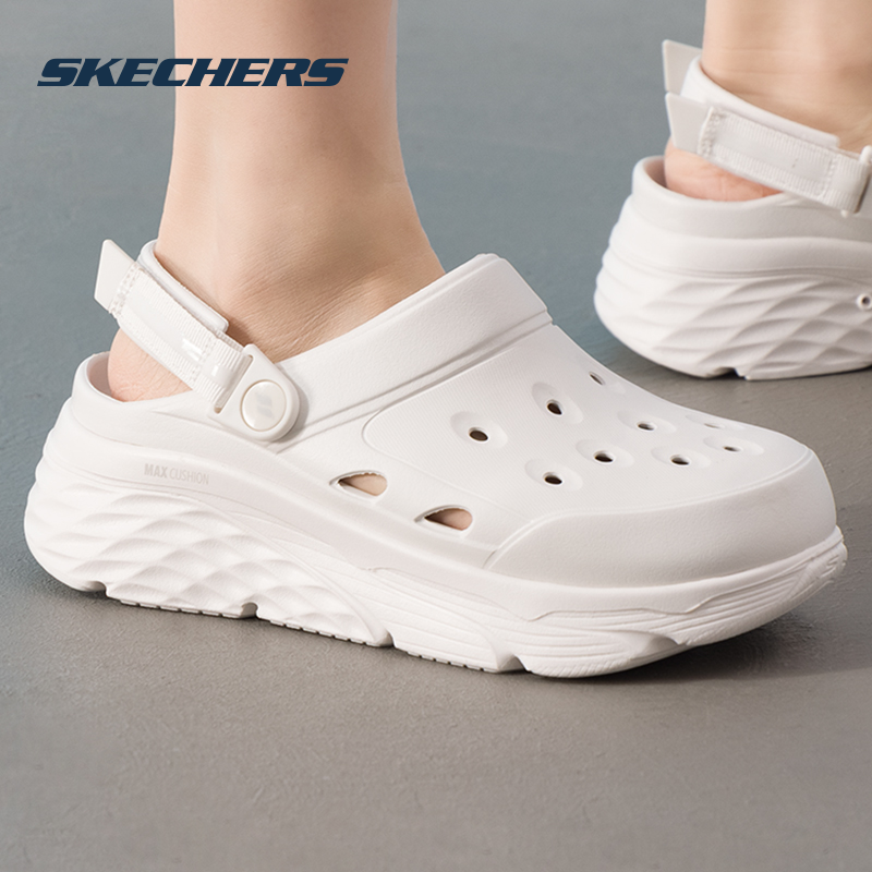 SKECHERS斯凯奇女鞋夏季新款洞洞凉鞋厚底增高透气沙滩鞋休闲凉