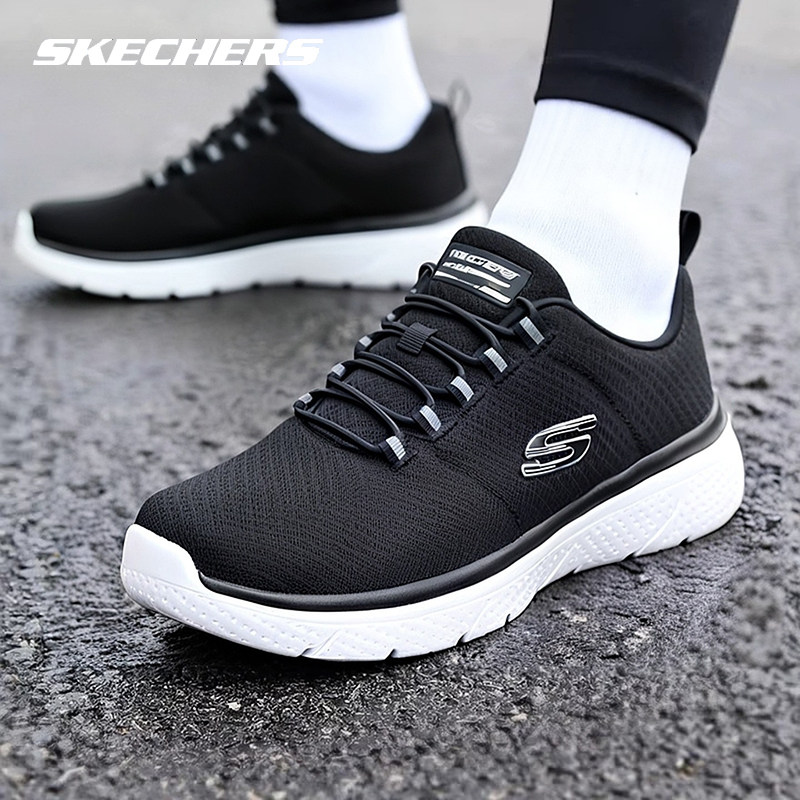 斯凯奇男鞋秋冬新款运动鞋经典黑色跑步鞋子官方旗舰一脚穿休闲鞋