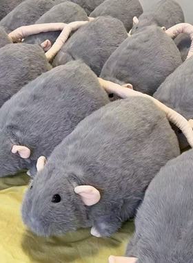 超大仿真花枝鼠灰色南方大耗子毛绒玩具陪伴玩偶睡觉床上公仔礼物