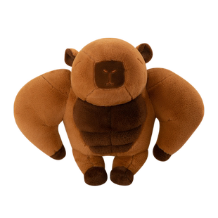 肌肉卡皮巴拉玩偶腹肌丑萌强壮水豚毛绒玩具娃娃创意布娃娃礼物男