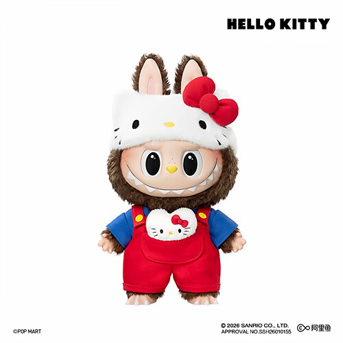 POPMART泡泡玛特THE MONSTERS x HELLO KITTY-搪胶毛绒公仔挂件
