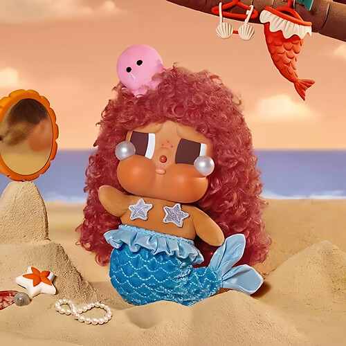 壹号泡泡玛特CRYBABY哭娃 Vacation Mode On系列搪胶毛绒挂件盲盒