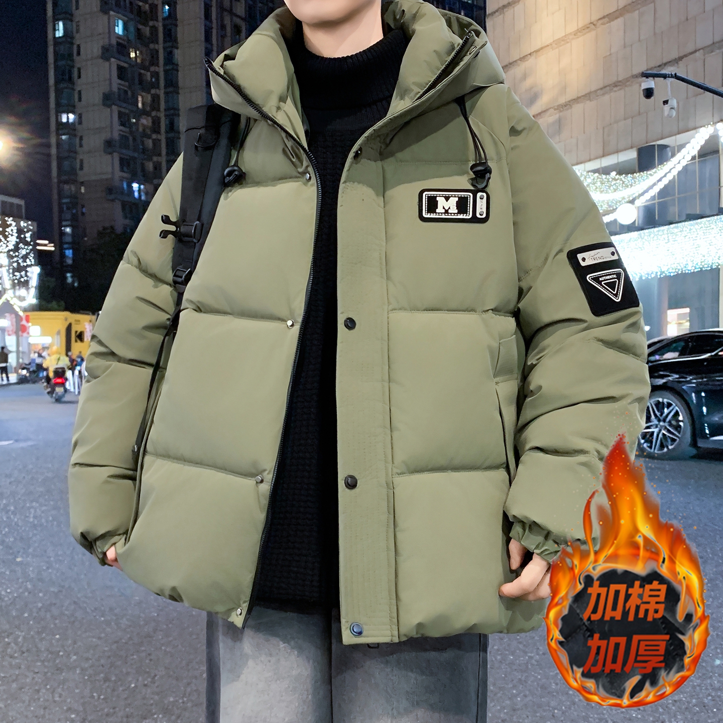 冬季加厚羽绒棉服大童16宽松棉衣