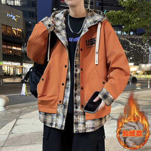 冬季13青少年加绒加厚夹克12岁男孩14初中学生大童15潮流宽松棉衣