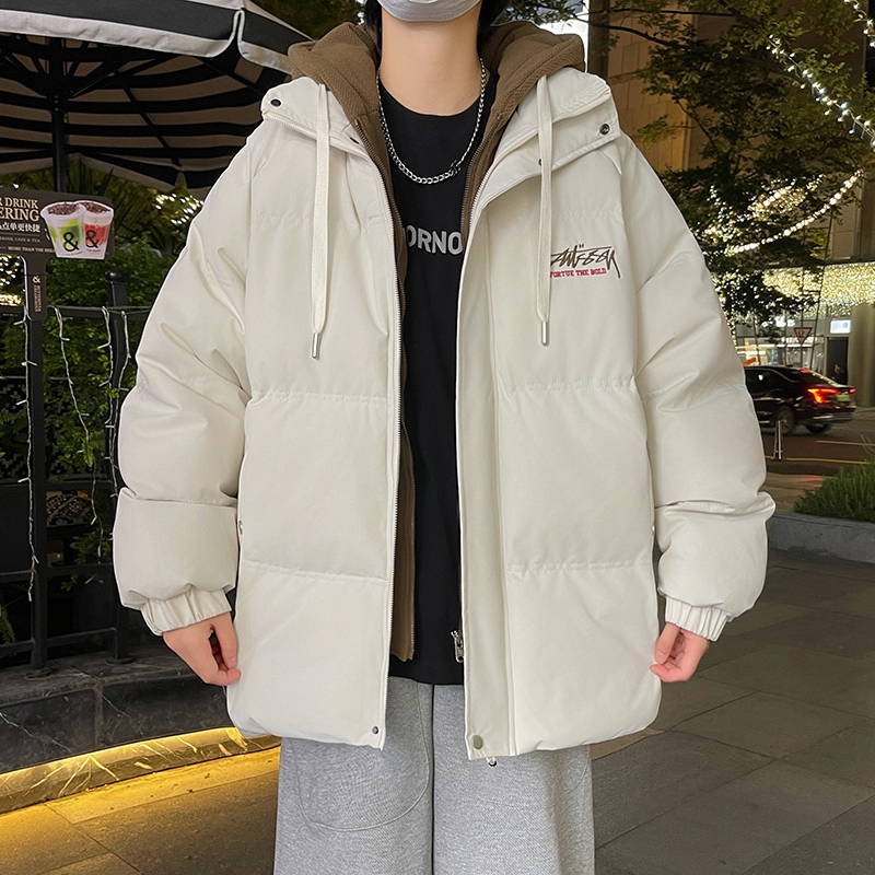 冬季假两件羽绒棉服大童宽松棉衣