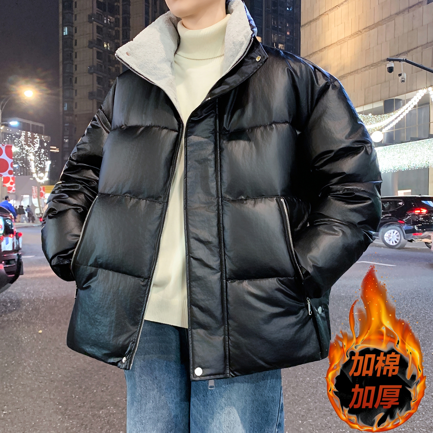 青少年潮流宽松棉衣男孩羽绒棉服