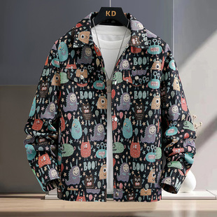 春秋季初中学生潮流衬衣外套胖男孩风衣13夹克12大童15岁男装上衣