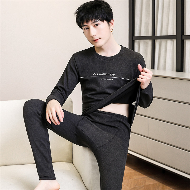 冬季大童初中学生德绒保暖内衣套装加绒加厚青少年秋衣秋裤打底衫