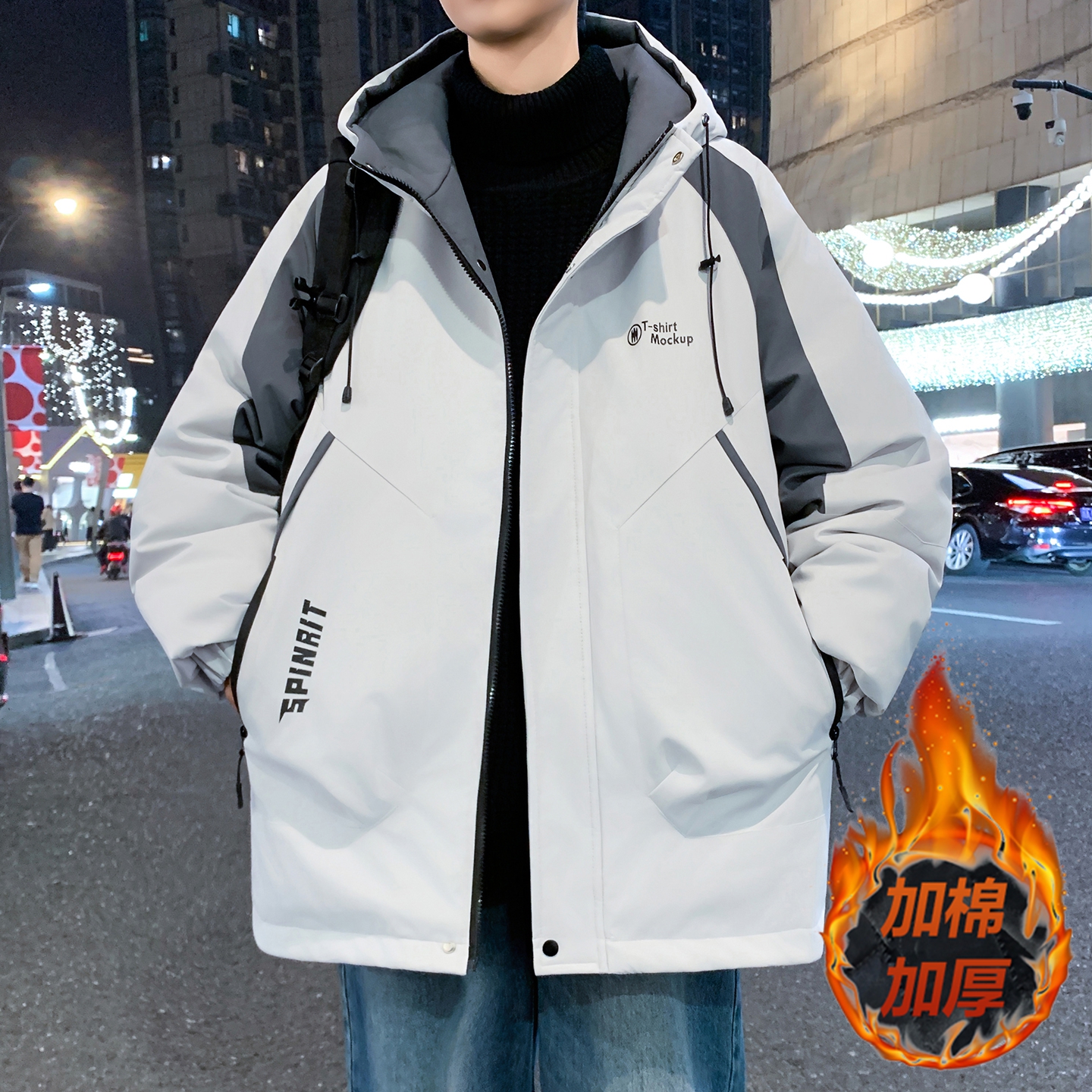 冬季男孩羽绒棉服青少年宽松棉衣