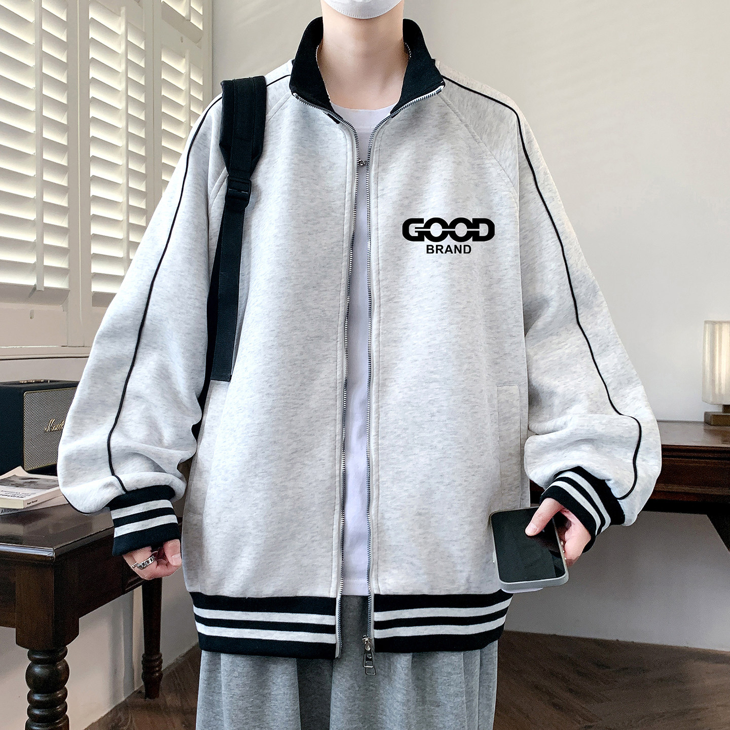 春季运动棒球服外套男孩13初中学生14帅气15岁青少年大童卫衣开衫