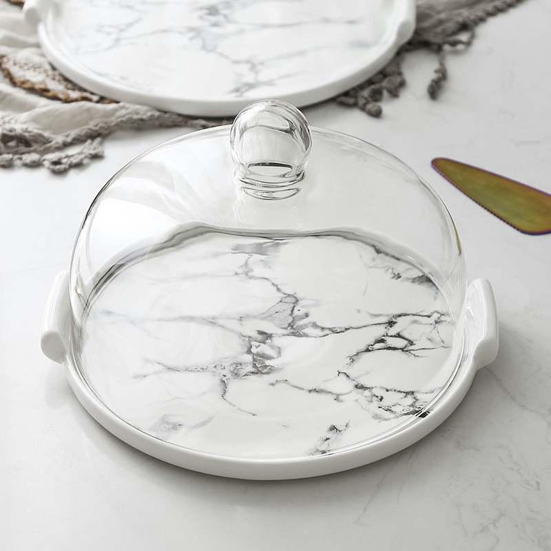 Northern Europe ceramics Cake pan Glass lid A snack Bread cover fruit Dessert Tray Display rack Try to eat platein the Tableware , Tableware , Fruit bowl/Fruit plate/Hamper  category - from Buy2taobao.com to provide professional Taobao agent buy service
