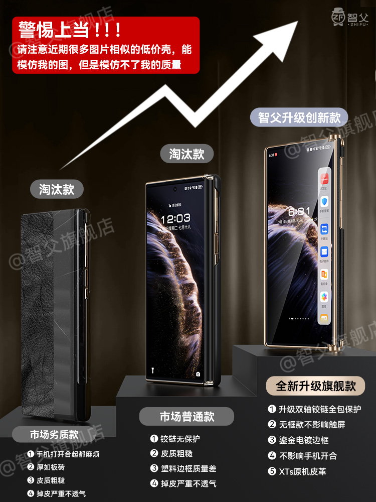 原装正品适用华为matexts手机壳matext三折叠屏yl新款xts双边全包防摔超薄xt外壳huawei非凡大师mate真皮保护