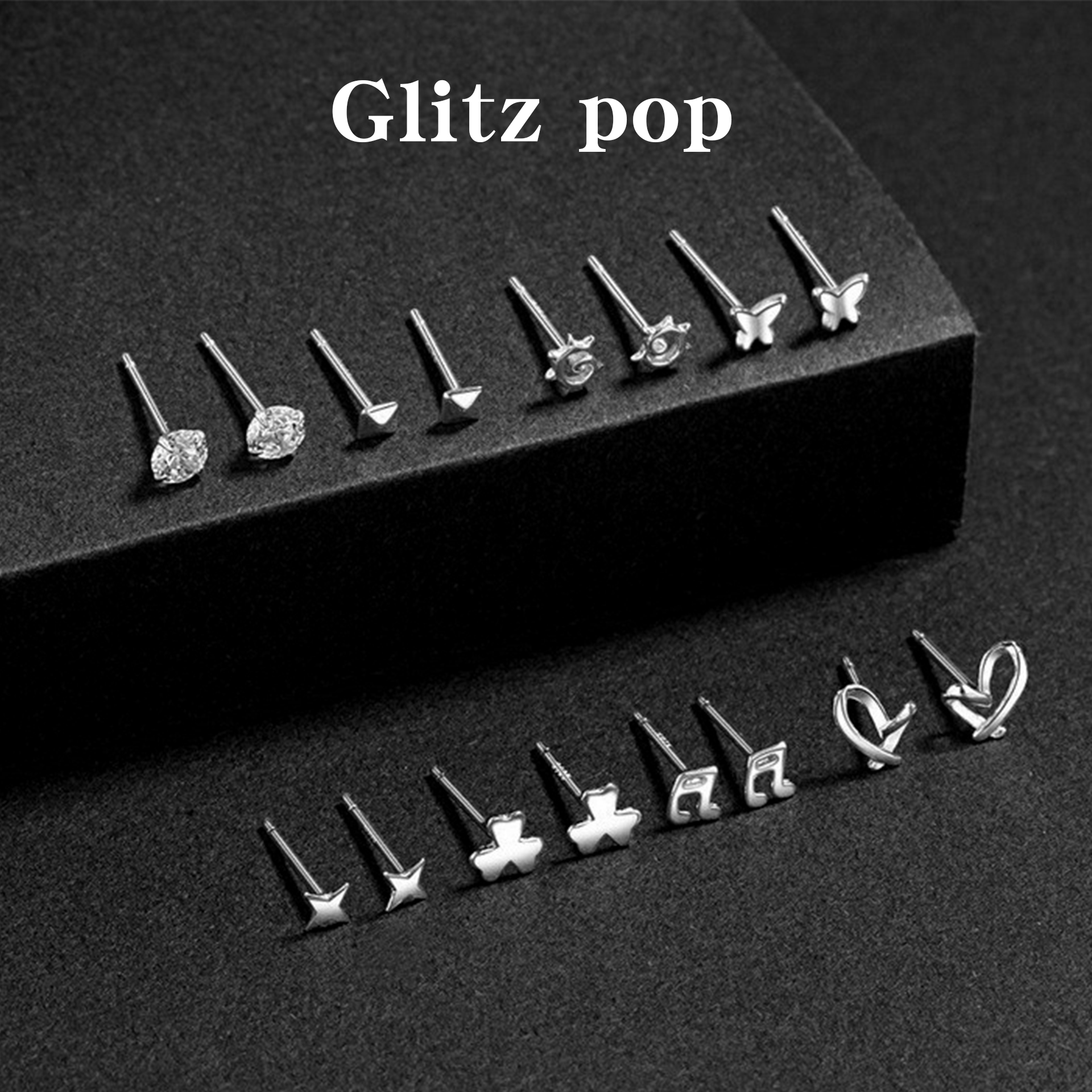 s999纯银耳钉女 气质简约小巧耳环 养耳洞防堵耳饰耳棒足银耳针