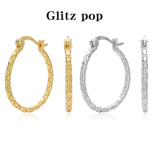 新款S925纯银大耳圈时尚个性蛇纹耳环轻奢百搭小众高级感饰品