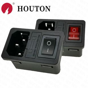 三3孔品字电源插座-10含保险盒丝熔芯座带灯船形开关1-104