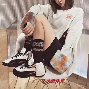 Jordan AJ12 金扣黑白金高帮篮球鞋 170 NIKE耐克 153265 Air