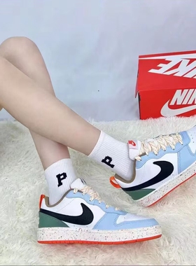 Nike耐克女子Court BoroughLow 2低帮系带耐磨休闲板鞋DX6052-101