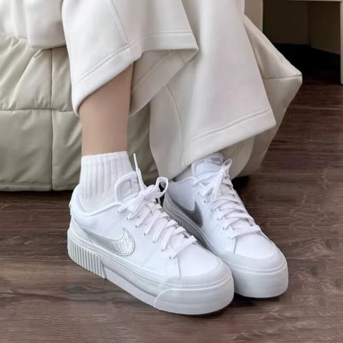 耐克休闲鞋女子COURT LEGACY厚底增高耐磨休闲板鞋HQ2307-100