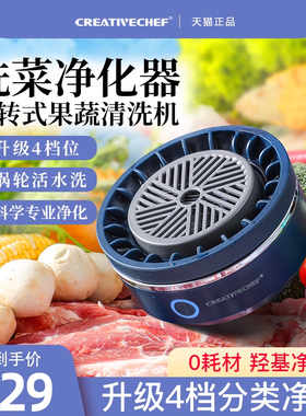 洗菜净化器CREATIVECHEF转转果蔬清洗机自动洗水果神器专业除农残