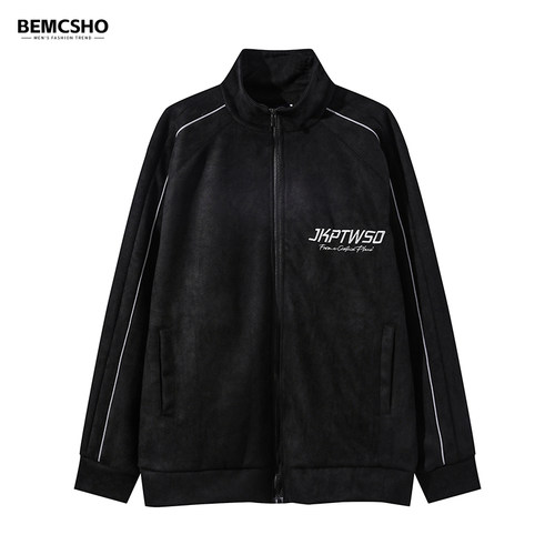 BEMCSHO麂皮绒百搭宽松时尚外套