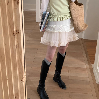 蓬蓬半身裙女薇颂服饰2025秋季新款芭蕾风高腰显瘦百搭短款网纱裙