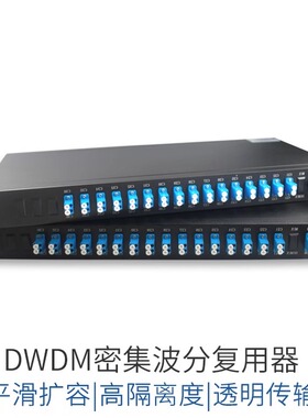 双芯 16通道 光纤扩容 DWDM 合波解波 无源波分复用器 波长C15~C62/H15~H62  定制（7个工作日内发货）