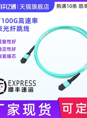 纤亿通OM3 8芯12芯24芯万兆单多模40G/100G集束光纤跳线MPO-MPO/MTP 30M