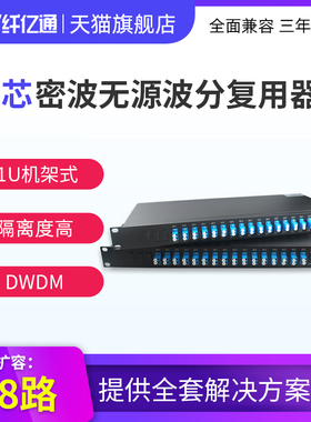 双芯 8通道 无源波分复用器 光纤扩容 DWDM 合波解波 波长C15~C62/H15~H62  定制（7个工作日内发货）