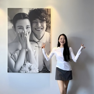 定制相框挂墙艺术微喷油画布无框画制作婚纱照全家福影楼照片放大