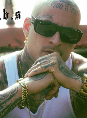 小众Chicano西海岸奇卡诺匪帮说唱机车抗紫外线蜘蛛网LOCS墨镜