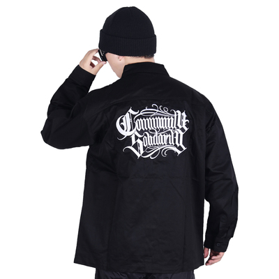 奇卡诺花体字刺绣工装衬衫