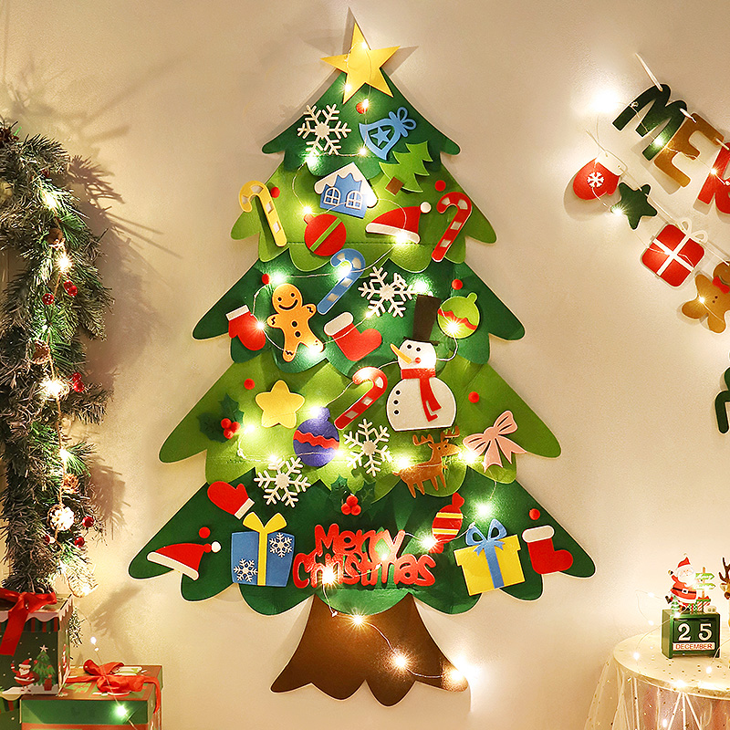 圣诞节毛毡圣诞树装饰品儿童