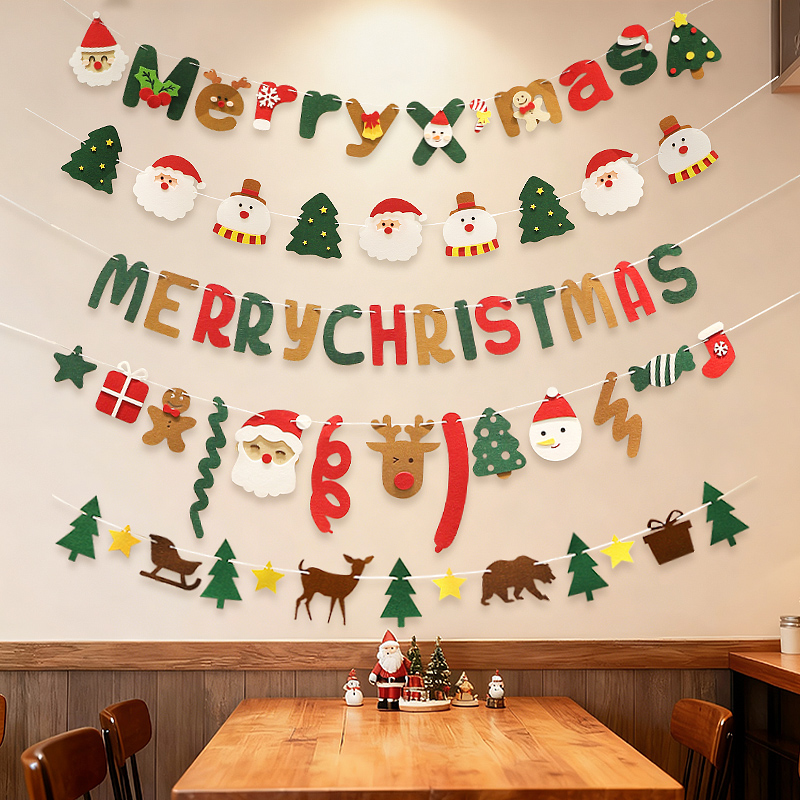 圣诞节拉花拉旗装饰品挂件挂饰店铺户外家里氛围拍照道具场景布置